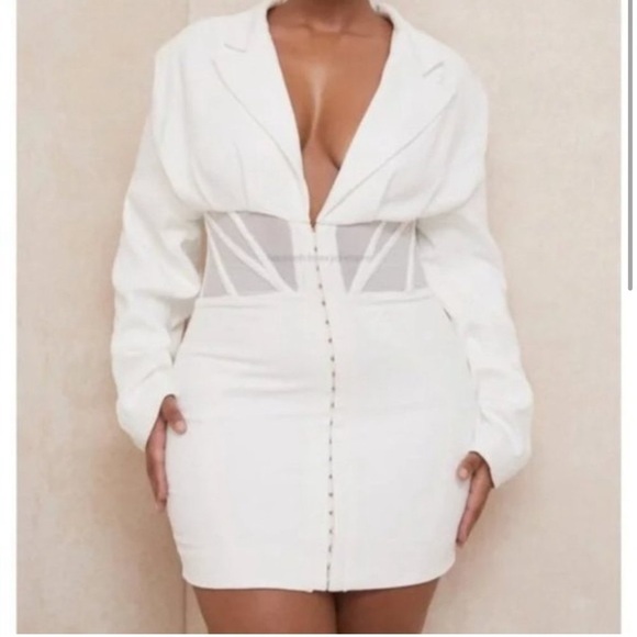 NEW House of CB Anine White Blazer Corset Dress Size M - Picture 1 of 11